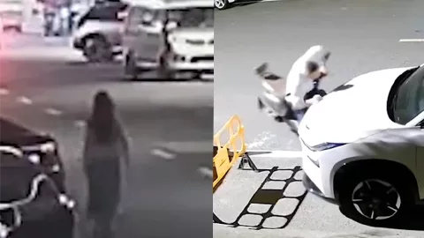 无锡醉汉撞车