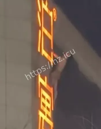 扒广告牌逃窜