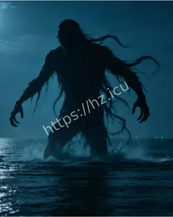 海面诡异人形黑影